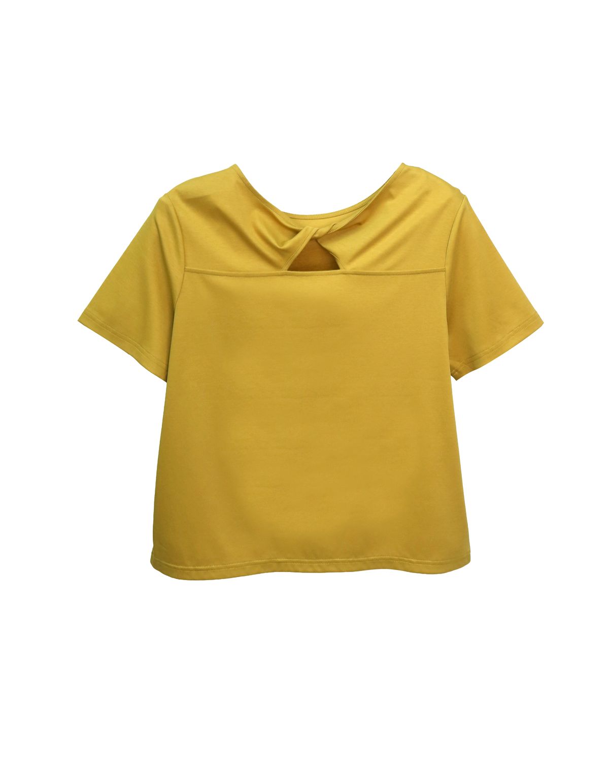 TWISTED BACK DETAIL TOP - MUSTARD