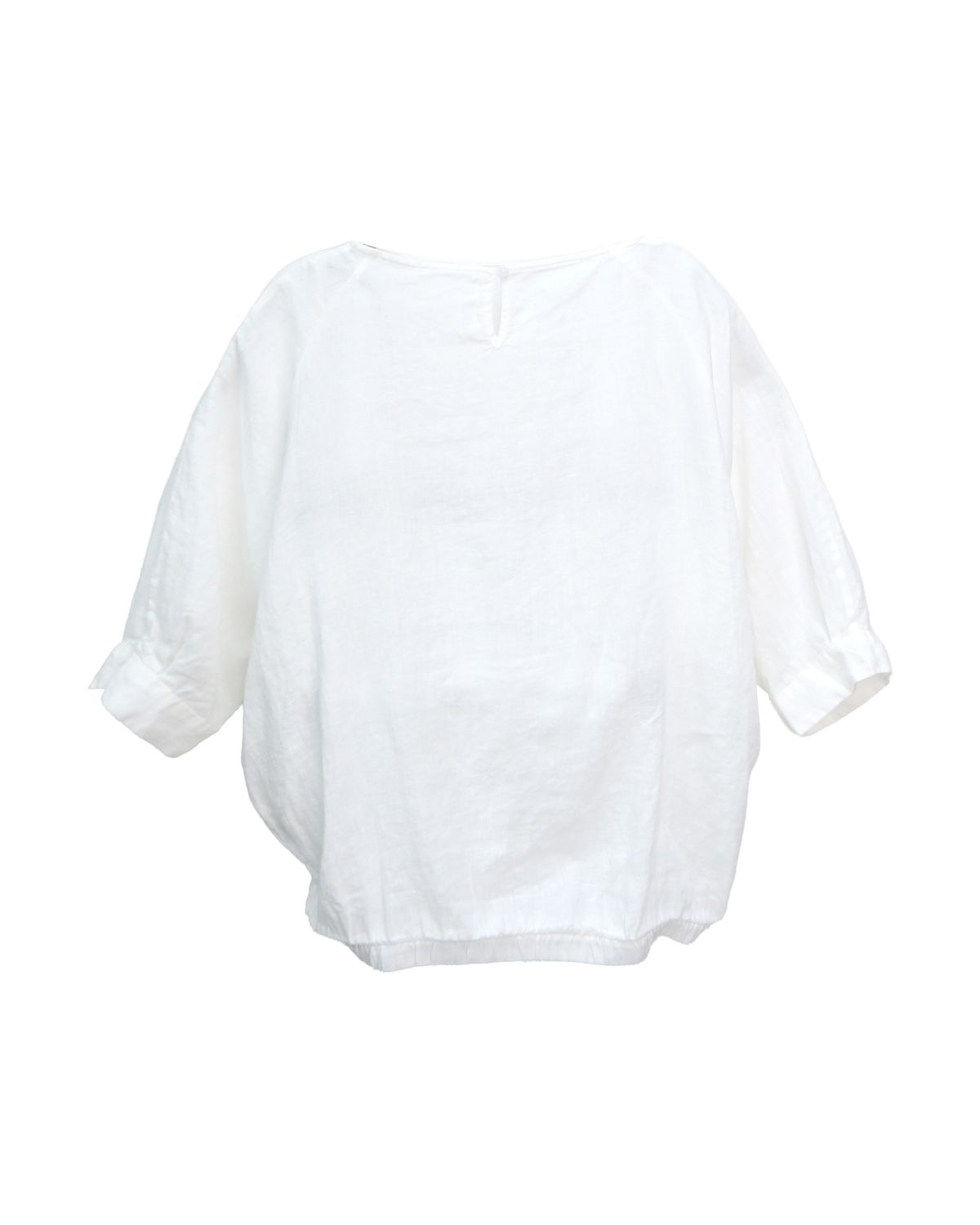 BUBBLE HEM TOP - EGGSHELL
