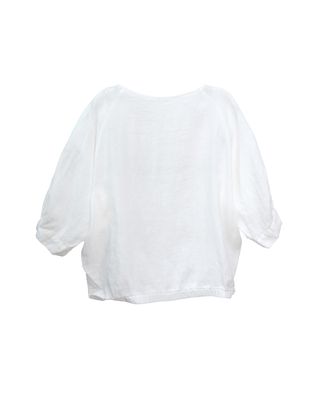 BUBBLE HEM TOP - EGGSHELL