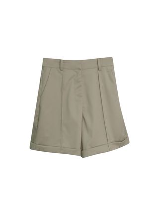 DARTED BERMUDA SHORTS - CEMENT