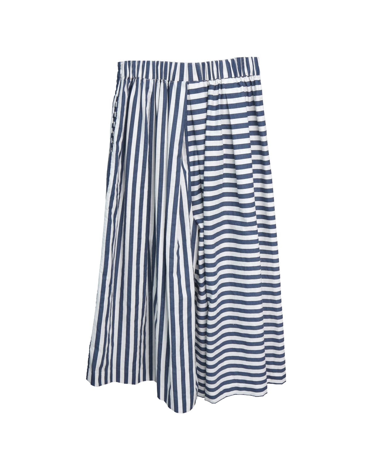 STRIPED CULOTTES - NAVY/EGGSHELL