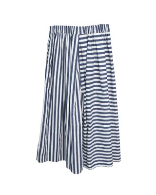 STRIPED CULOTTES - NAVY/EGGSHELL