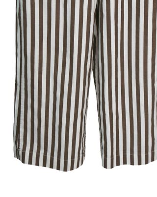STRIPED STRAIGHT LEG PANTS - CACAO/EGGSHELL