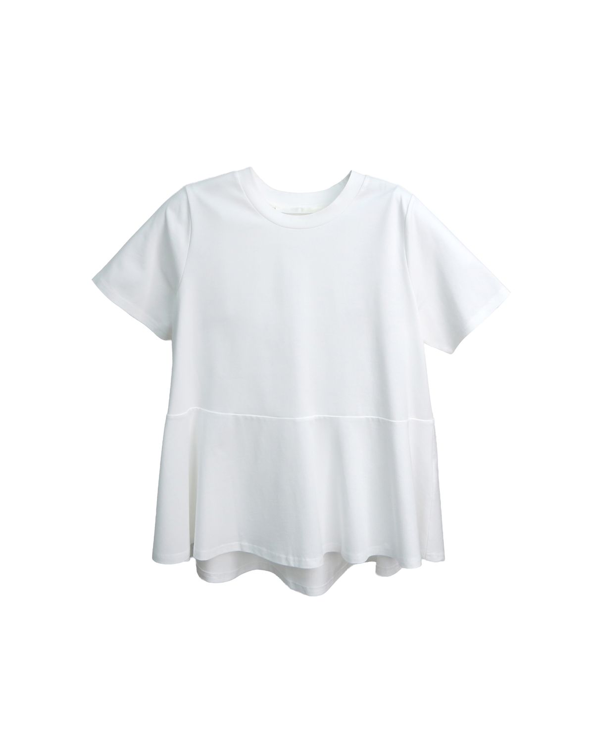FLARE HEM T-SHIRT - EGGSHELL