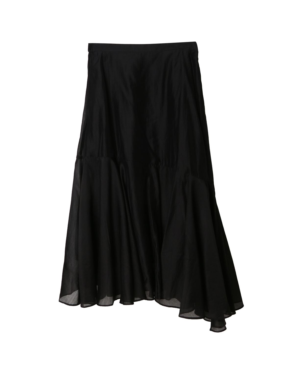 ASYMMETRIC HEM SKIRT - BLACK