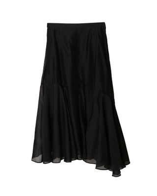 ASYMMETRIC HEM SKIRT - BLACK