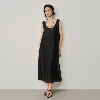 LAYERED DRESS - BLACK/ BEIGE