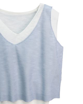 LAYERED VEST - SKY / EGGSHELL