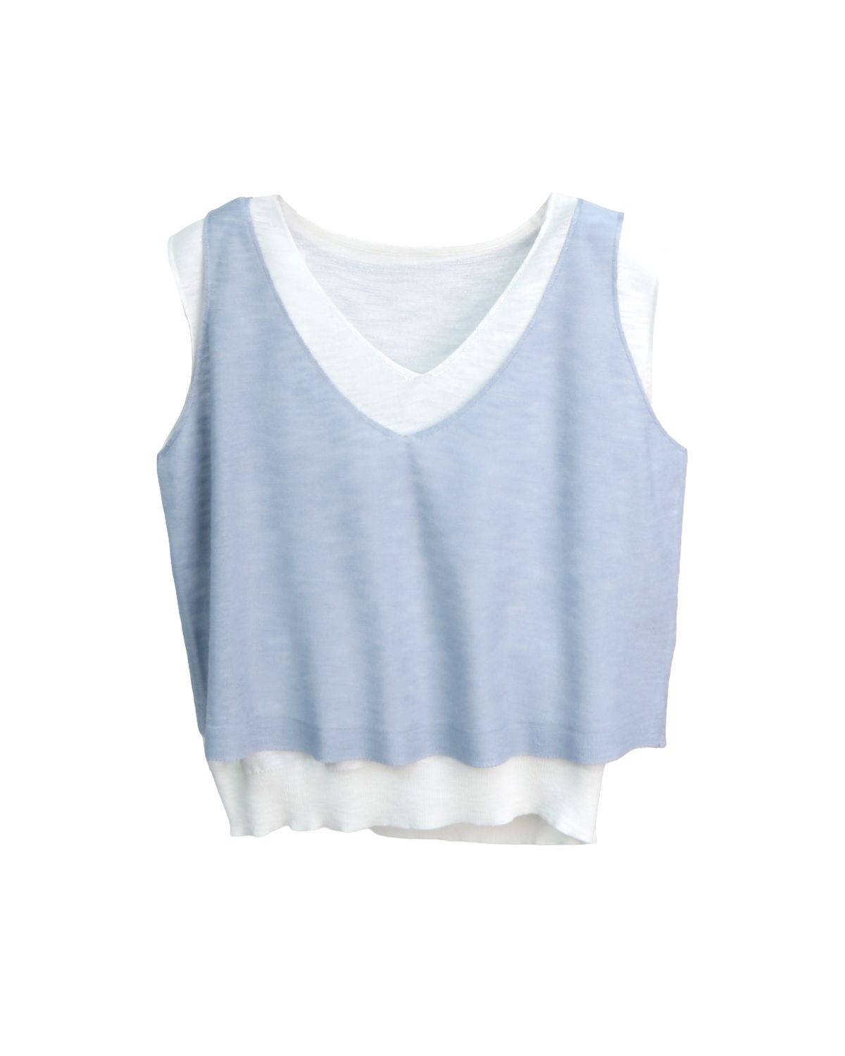 LAYERED VEST - SKY / EGGSHELL