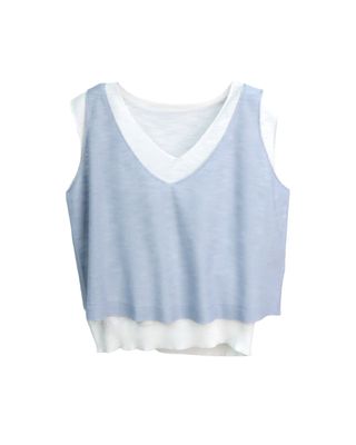 LAYERED VEST - SKY / EGGSHELL