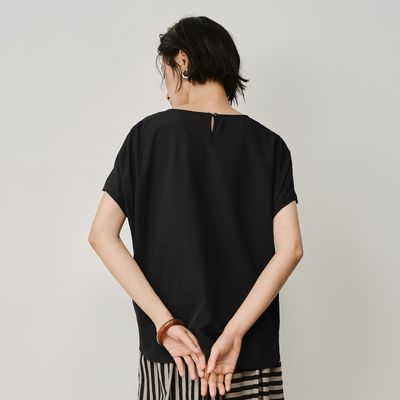 HIGH LOW HEM TOP - BLACK