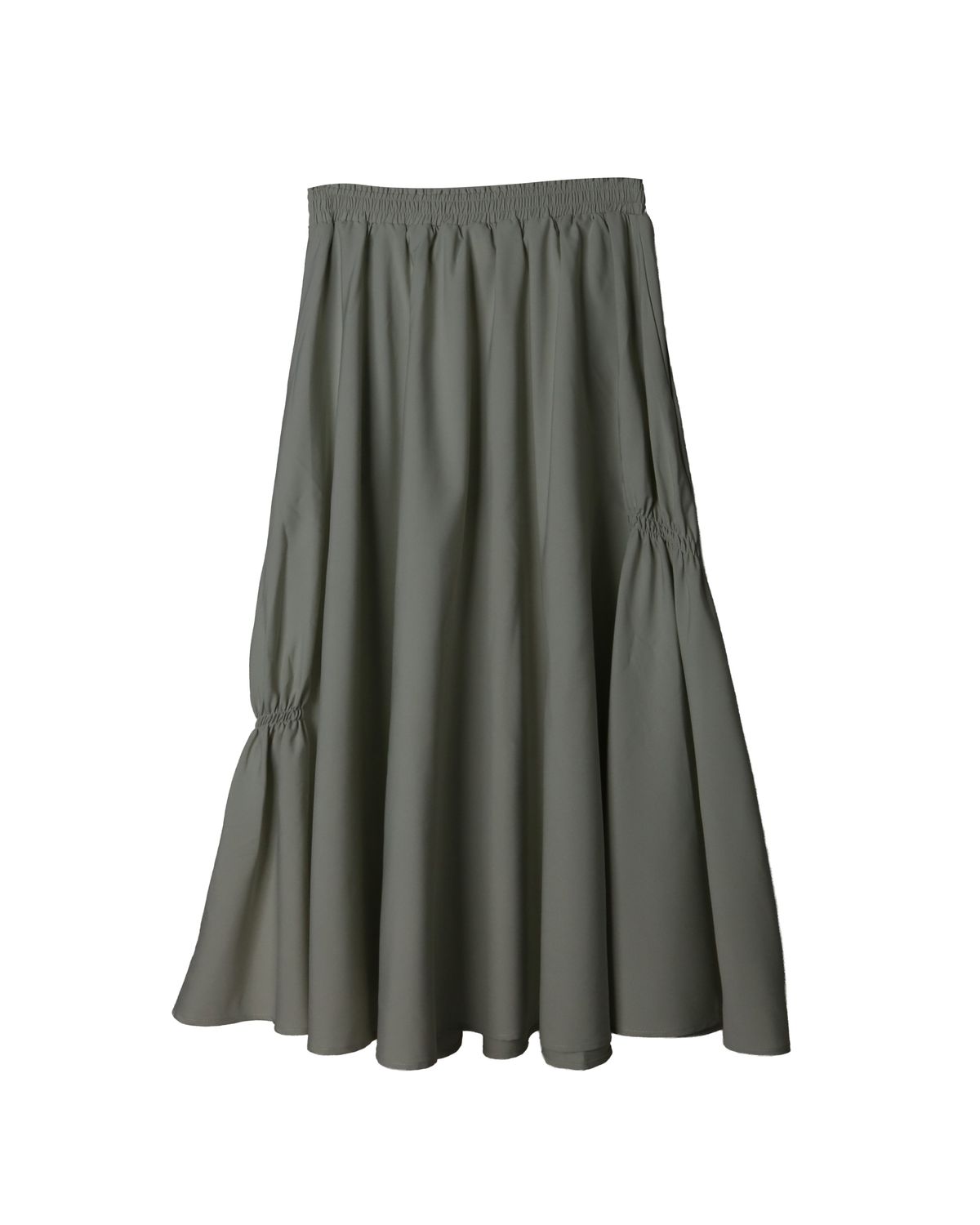 GATHERED DETAILED SKIRT - PORCELAIN