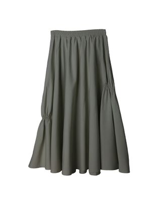 GATHERED DETAILED SKIRT - PORCELAIN