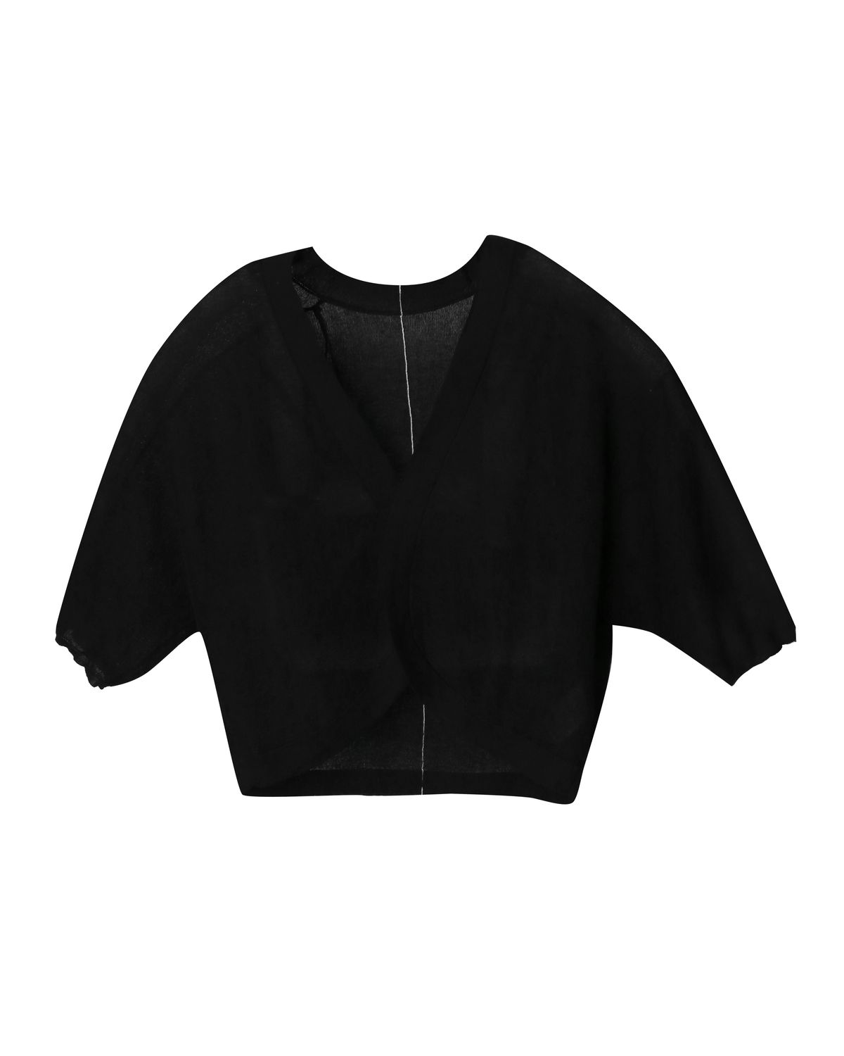 BATWING CARDIGAN - BLACK / EGGSHELL
