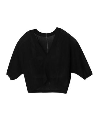BATWING CARDIGAN - BLACK / EGGSHELL