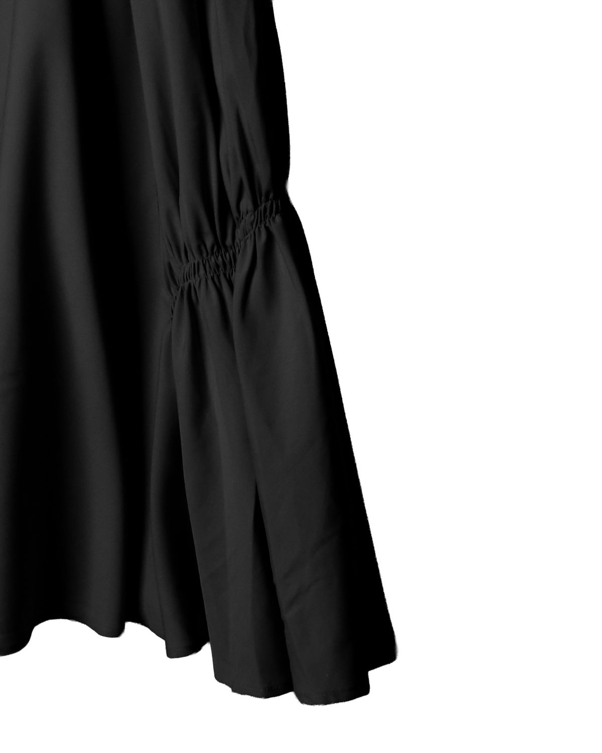 GATHERED DETAILED SKIRT - BLACK