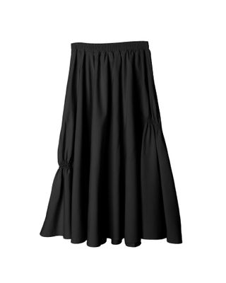 GATHERED DETAILED SKIRT - BLACK