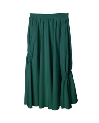 GATHERED DETAILED SKIRT - DARK GREEN