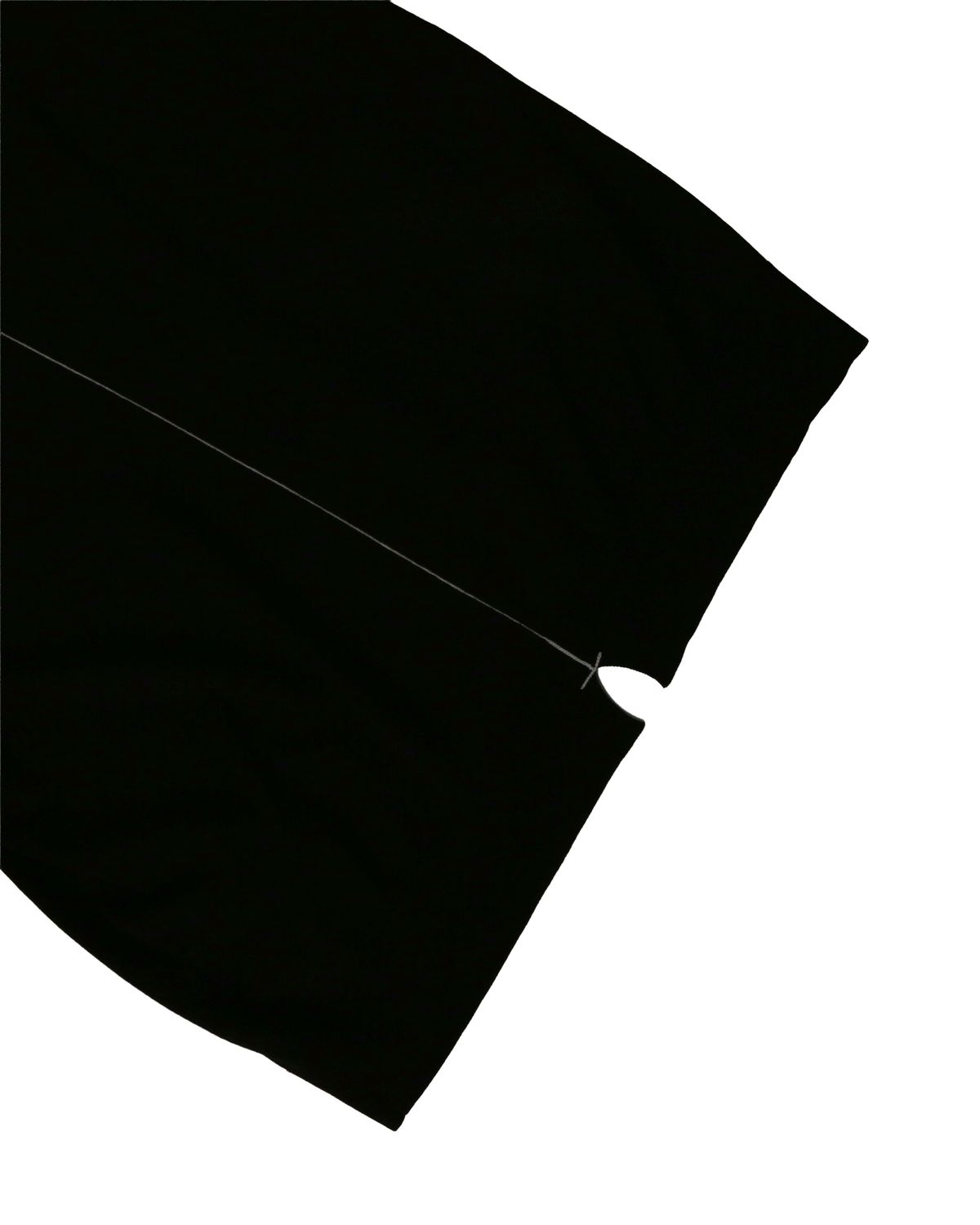 RIBBED HEM BACK SLIT TOP - BLACK / EGGSHELL