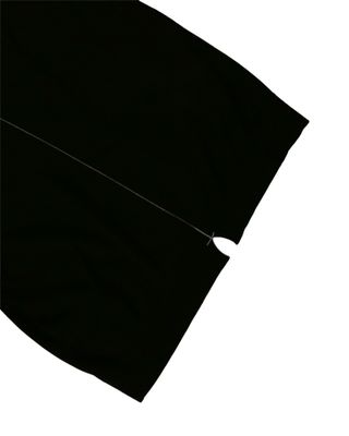 RIBBED HEM BACK SLIT TOP - BLACK / EGGSHELL