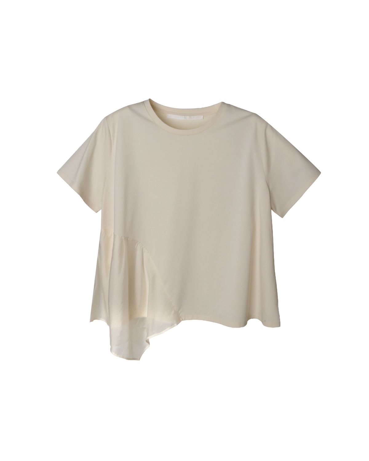 ASYMMETRIC HEM TOP - ALMOND