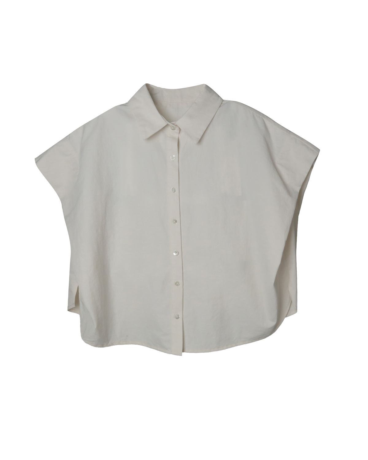 CAPE SLEEVES SHIRT - ALMOND