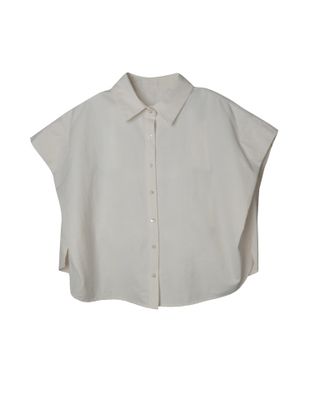 CAPE SLEEVES SHIRT - ALMOND