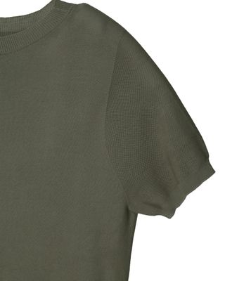 ROUND NECK SHORT SLEEVES TOP - SAGE