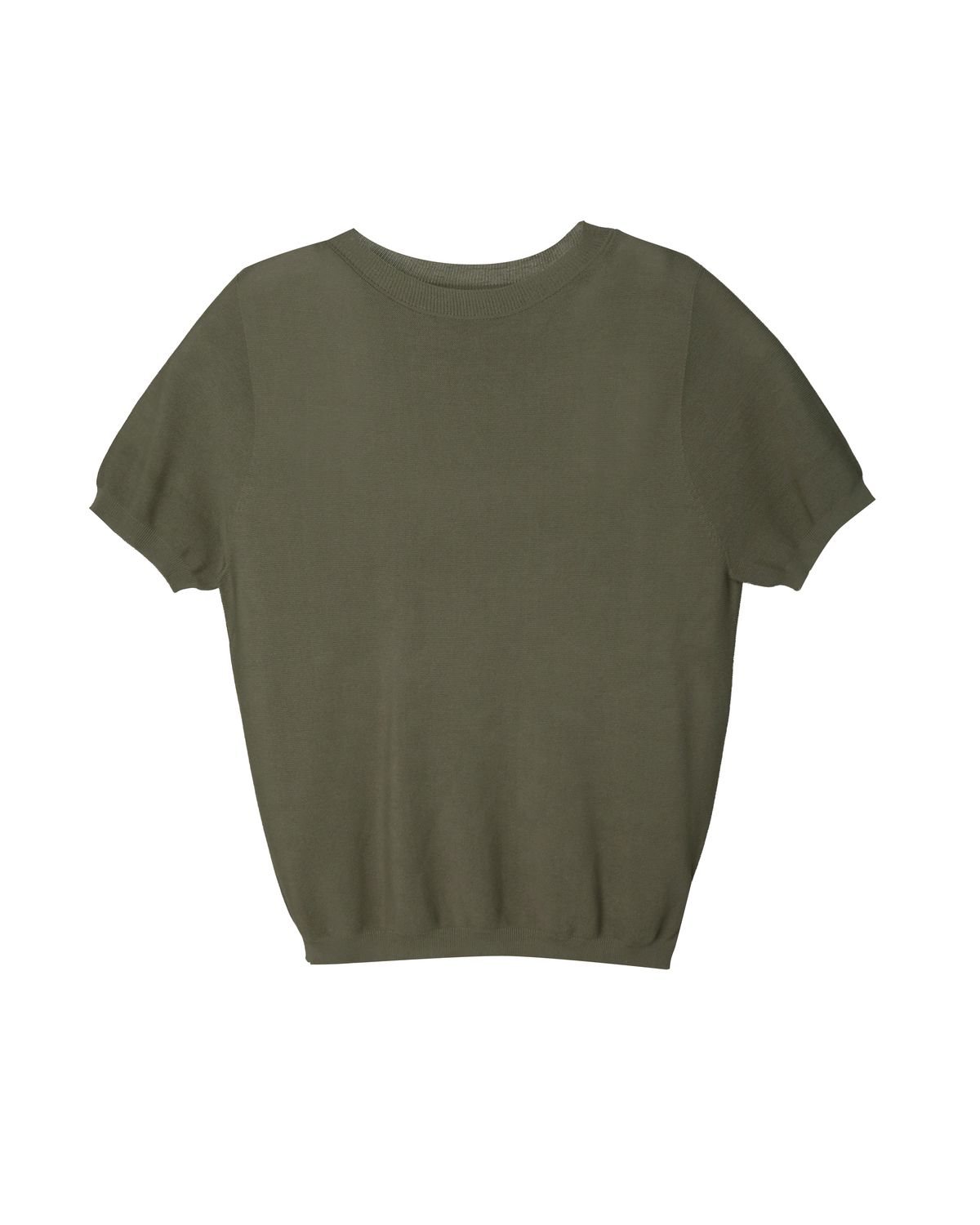ROUND NECK SHORT SLEEVES TOP - SAGE