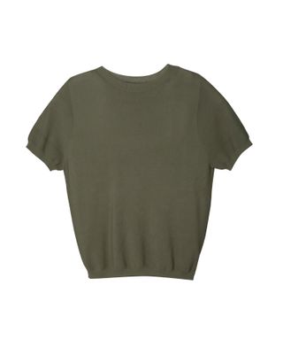 ROUND NECK SHORT SLEEVES TOP - SAGE