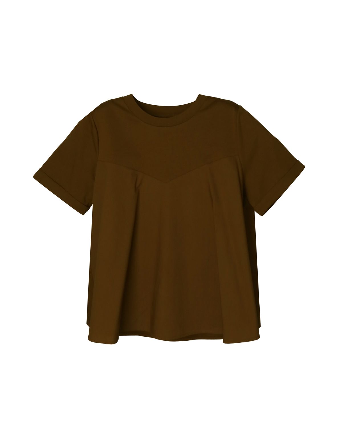 FABRIC BLOCKING FLARE TOP - GINGER