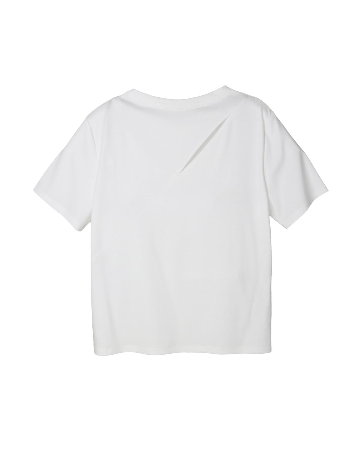 DIAGONAL BACK SLIT T-SHIRT - EGGSHELL