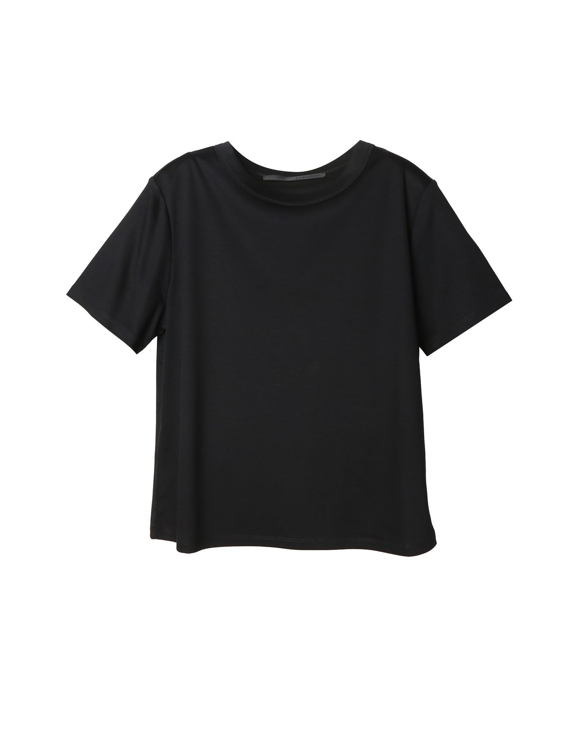 DIAGONAL BACK SLIT T-SHIRT - BLACK