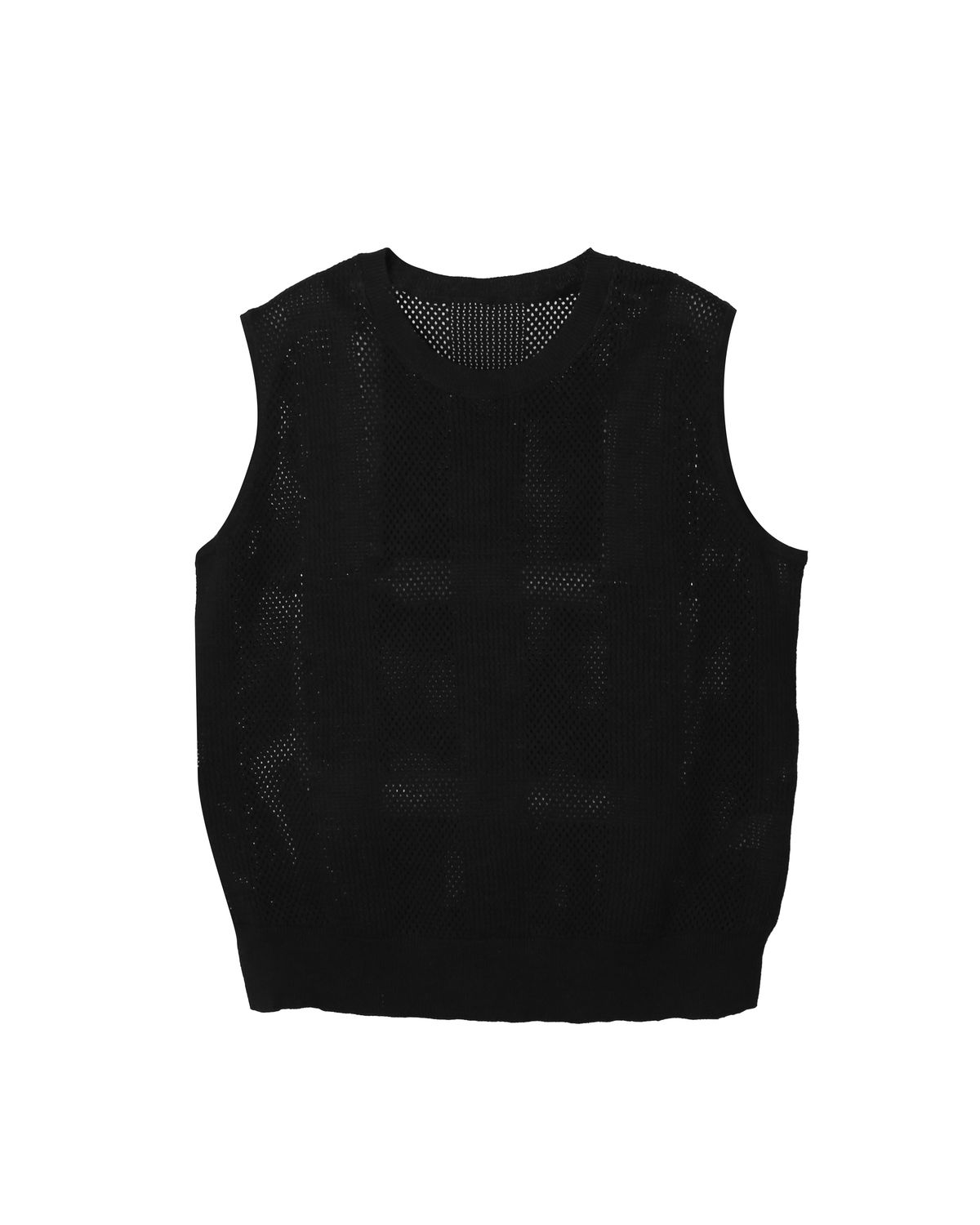 LINEN BLEND VEST - BLACK