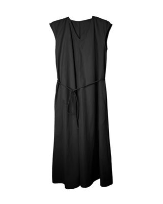 V-NECK SLEEVELESS DRESS - BLACK