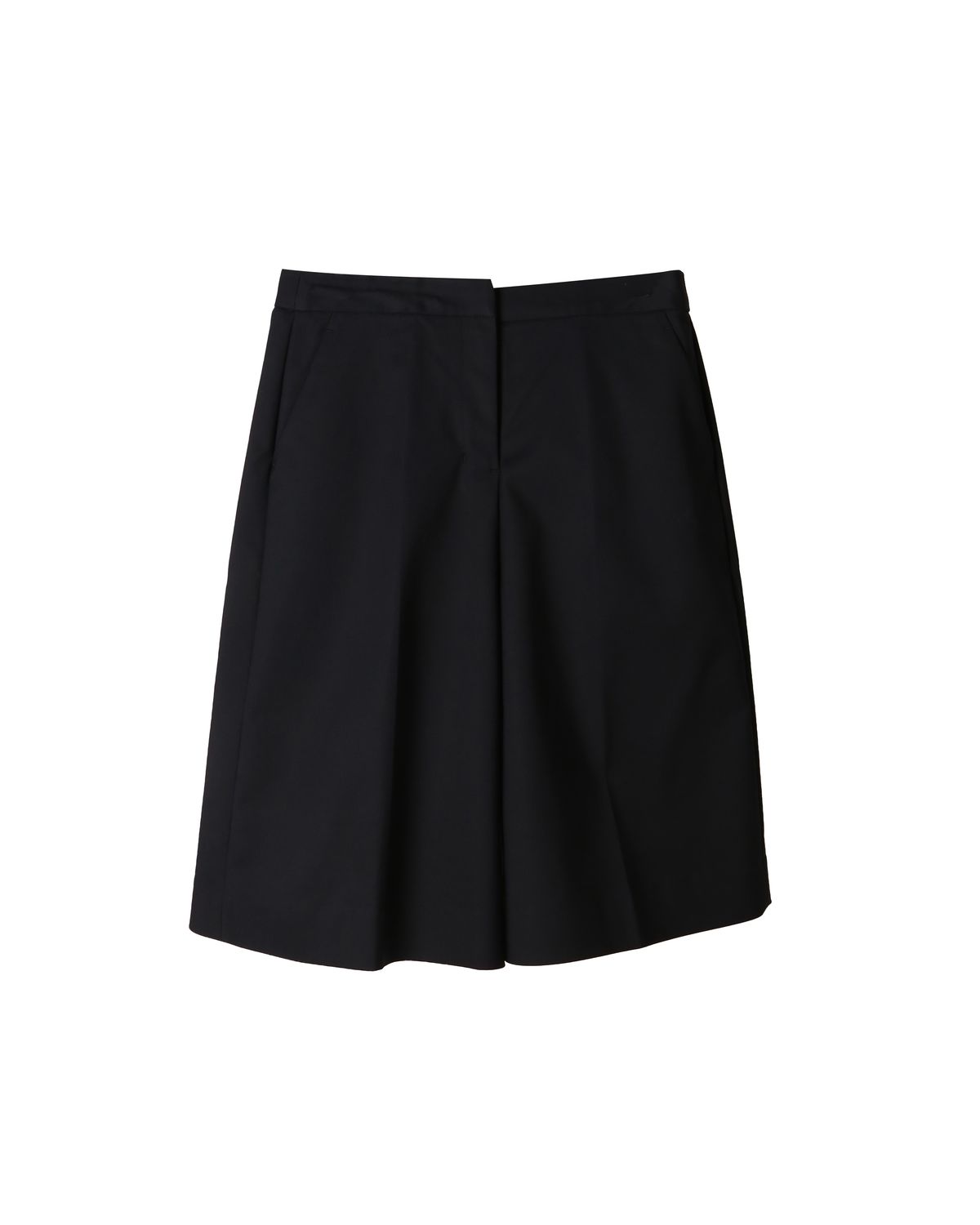 COTTON NYLON SPANDEX BERMUDA SHORTS - BLACK