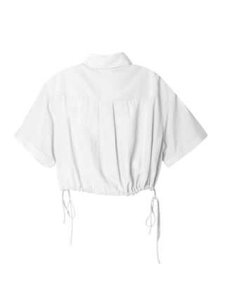 DRAWSTRING HEM SHIRT - EGGSHELL