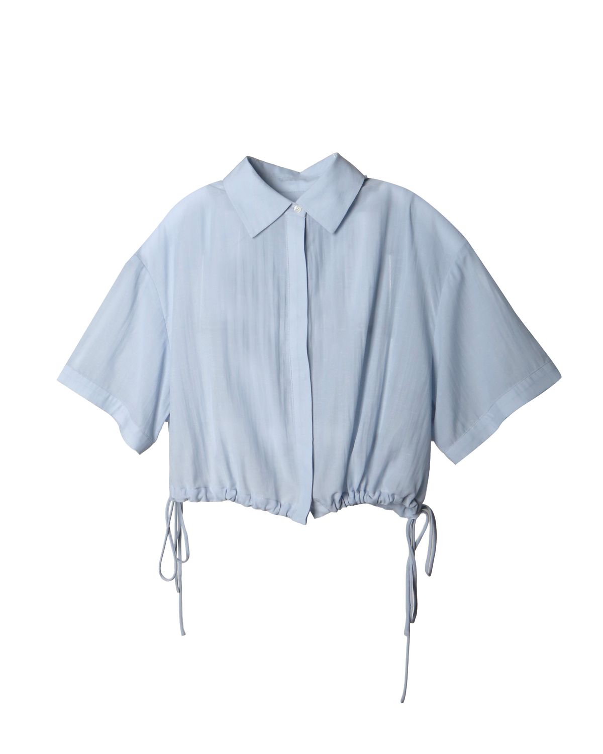 DRAWSTRING HEM SHIRT - SKY