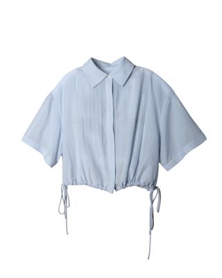 DRAWSTRING HEM SHIRT - SKY