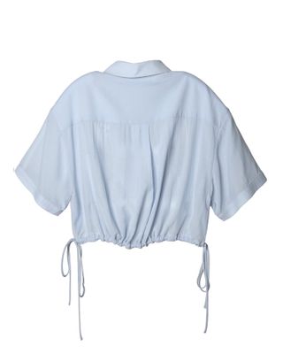 DRAWSTRING HEM SHIRT - SKY