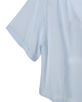 LIGHTWEIGHT V-NECK BLOUSE - SKY