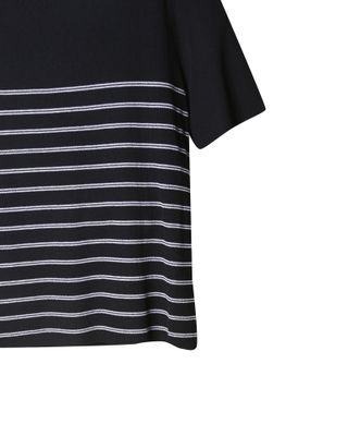STRIPED KNIT TOP - BLACK/EGGSHELL