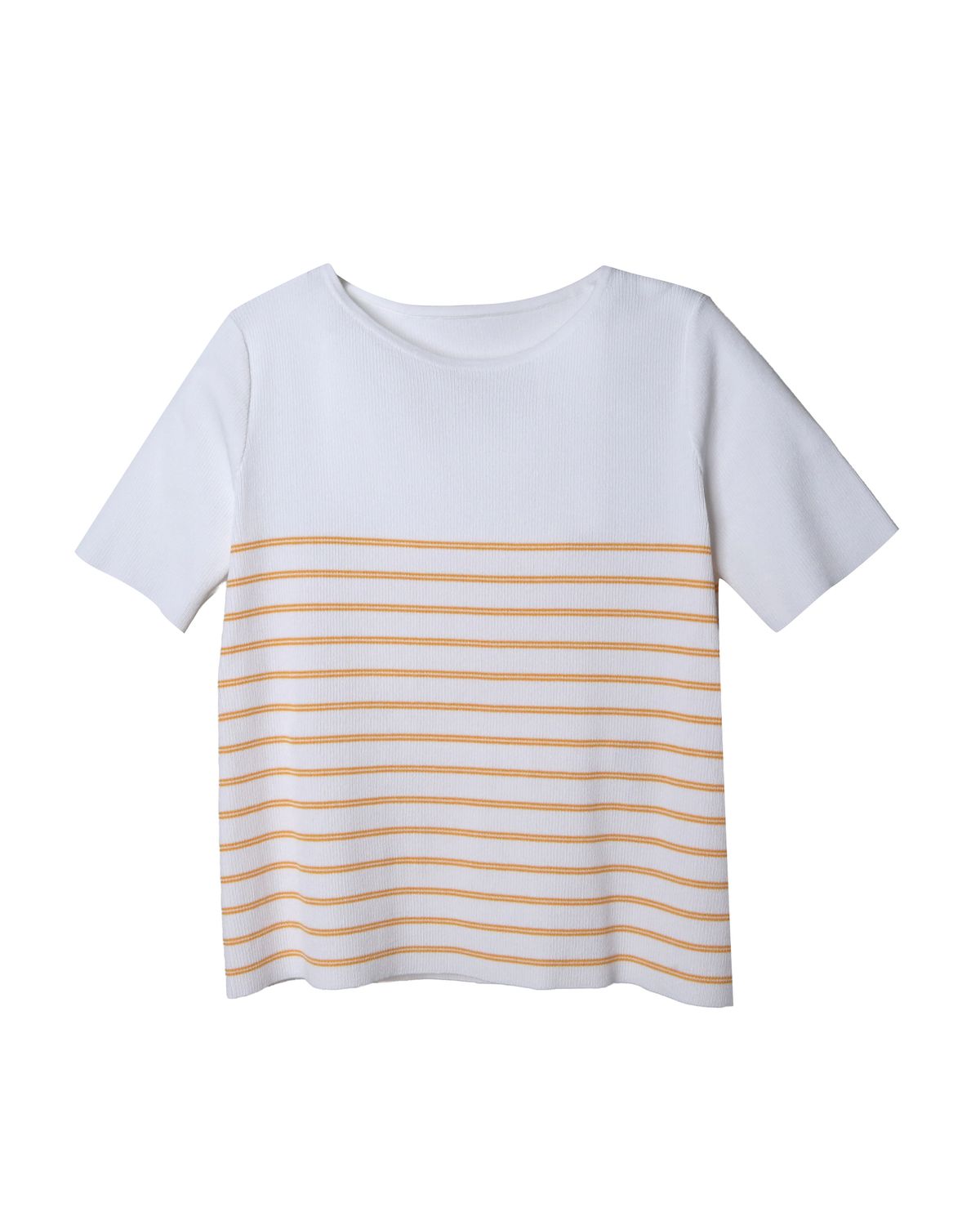STRIPED KNIT TOP - EGGSHELL/JAZZ