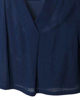 LIGHTWEIGHT V-NECK BLOUSE - SEA