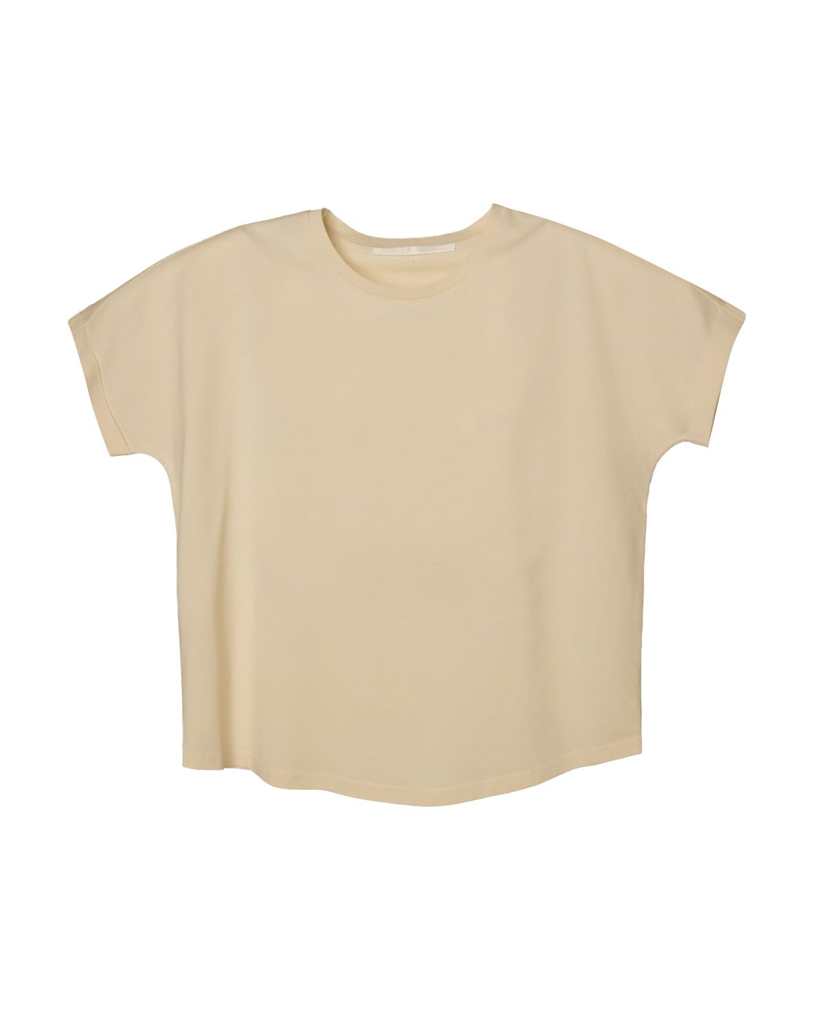 ROLLED CUFFS T-SHIRT - ALMOND