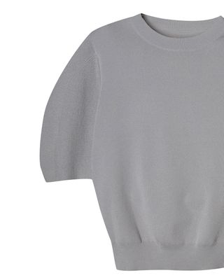 PUFF SLEEVES KNIT TOP - MOON