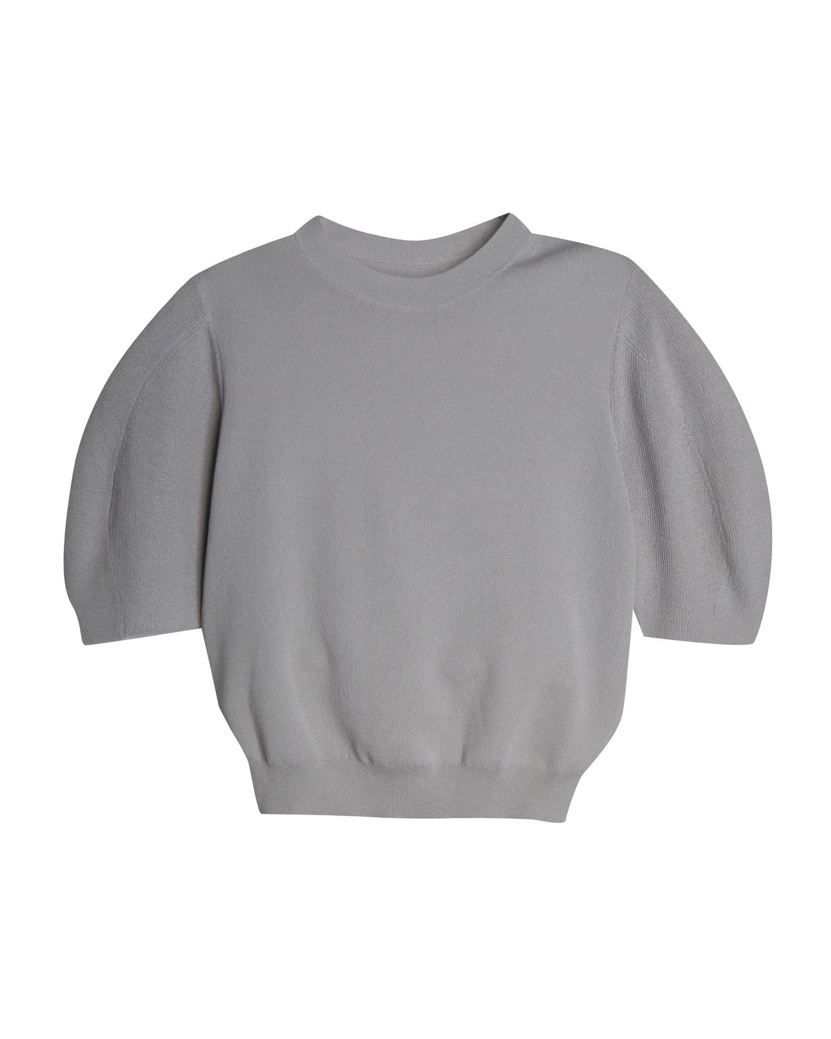 PUFF SLEEVES KNIT TOP - MOON
