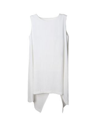 LAYERED BACK SLIT VEST - EGGSHELL