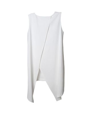 LAYERED BACK SLIT VEST - EGGSHELL