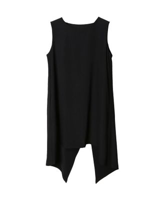 LAYERED BACK SLIT VEST - BLACK